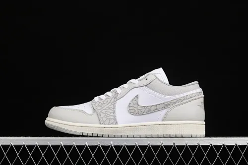 All categories Air Jordan Jordan series basketball shoes Air Jordan 1 Low G version pure original Air Jordan 1 Low Prm "Elephant Print" AJ1 Joe 1 low top white gray crackle pattern DH4269-100